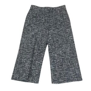 MM‎ Lafleur Pippa Pant White Gray Boucle Tweed Cropped Wide Leg Size 6